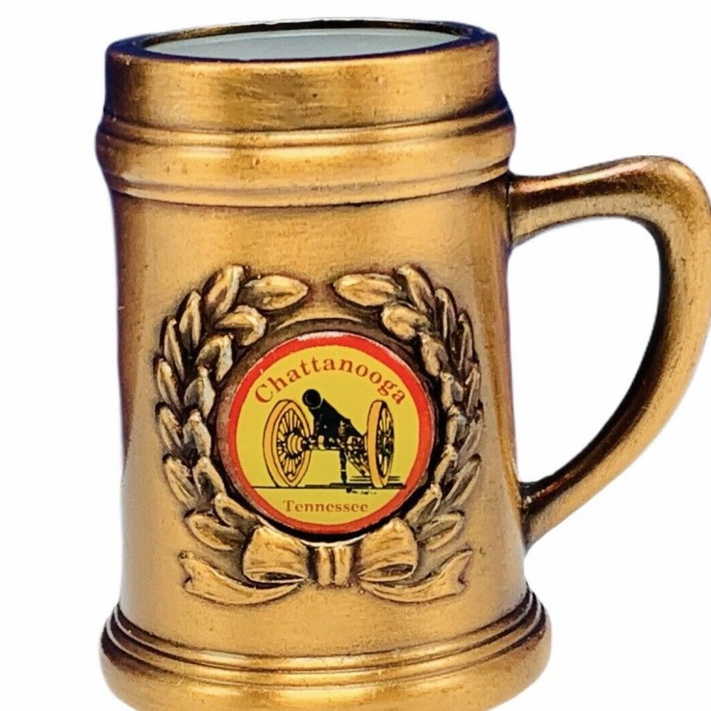 Shot glass vtg Civil War copper canon chattanooga